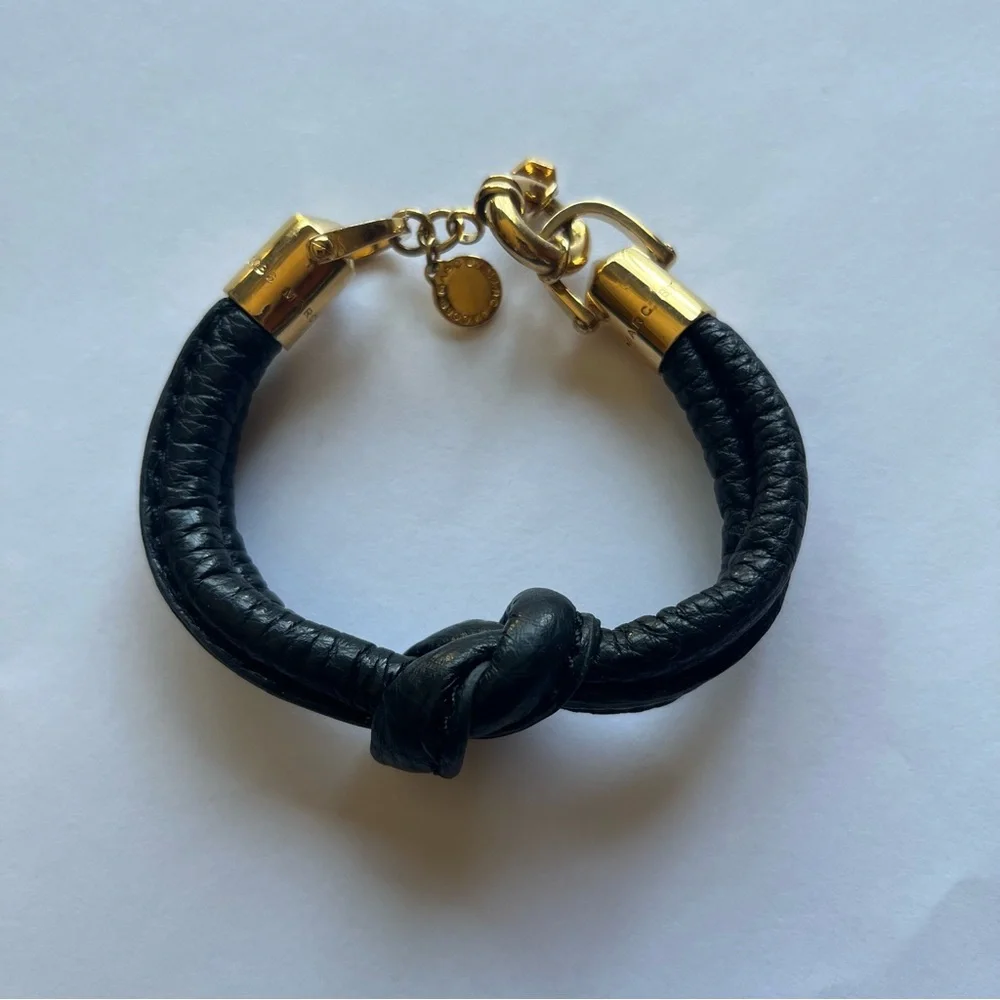 Marc by Marc Jacobs Black Leather Knot Bracelet